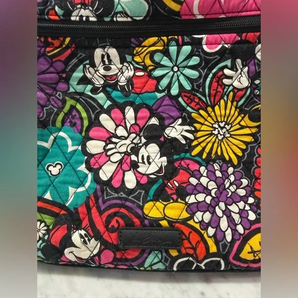 Vera Bradley Mickey’s Magical Blooms Triple Zip Hipster Crossbody Bag - Picture 4 of 7